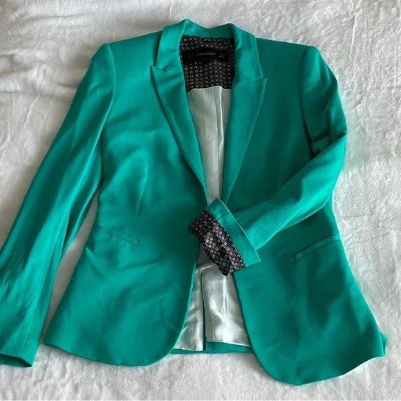 ZARA slim fit turquoise blazer - Picture 1 of 3